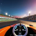 온라인 레이싱 대회 참가법 - A dynamic scene of a high-stakes online racing tournament featuring realistic racing cars on a detai...